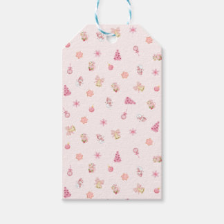 Knus Roze Kerstpatroon Cadeaulabel