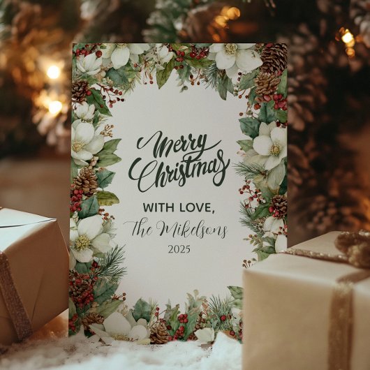 Knus Rustic Groen Kerstfeest Feestdagenkaart