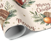 Knus Rustig Prettig Kerstmis Inpakpapier (Rol Hoek)