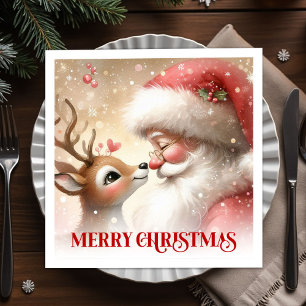 Knus Santa Claus Rudolph Vakantie Servetten Eettaf