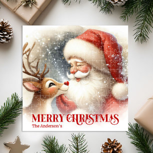 Knus Santa Rudolph Persoonlijke Kerst Kinderen Cad Legpuzzel