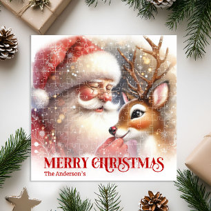 Knus Santa Rudolph Persoonlijke Kerst Kinderen   Legpuzzel