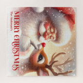 Knus Santa Rudolph Persoonlijke Kerst Kinderen Legpuzzel (Horizontaal)