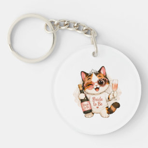 Knus Schattig Lapjeskat Bruid in Spe Sleutelhanger