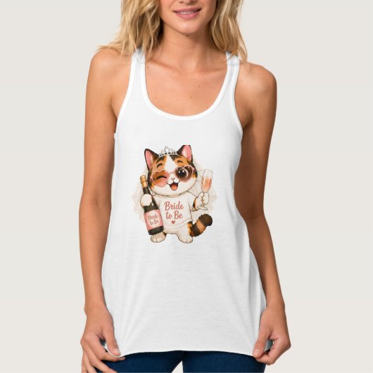 Knus Schattige Lapjeskat Bruid te zijn Tanktop (Voorkant)