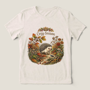 Knus Seizoen Schattig Egeltje Herfst Cottagecore Tri-Blend Shirt
