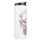 Knus Sfeer Kat Sticker | Mopshond Slaap Kat Thermosbeker (Gedraaid links)