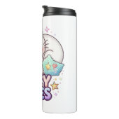 Knus Sfeer Kat Sticker | Mopshond Slaap Kat Thermosbeker (Geroteerd rechts)
