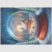 Knus sfeervol kerstscene krans rustiek tissuepapie tissuepapier (Voorkant)
