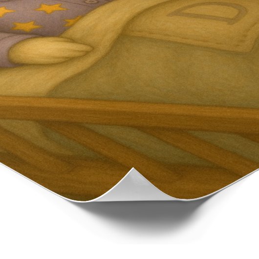 Knus Slaapkamereendje & Teddybeer kinderkamer muur Poster (Hoek)