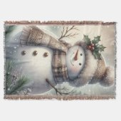 Knus Sneeuwman Kerstmis Deken (Voorkant)