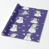 Knus Sneeuwman Winter Cadeaupapier (Uitgerold)