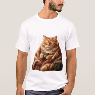Knus T-Shirt met Katten en Koffie