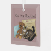 Knus Tabby Roze Moederdag Glas Ornament (Voorkant links)