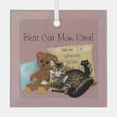 Knus Tabby Roze Moederdag Glas Ornament (Voorkant)