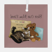 Knus Tabby Roze Moederdag Glas Ornament (Achterkant)