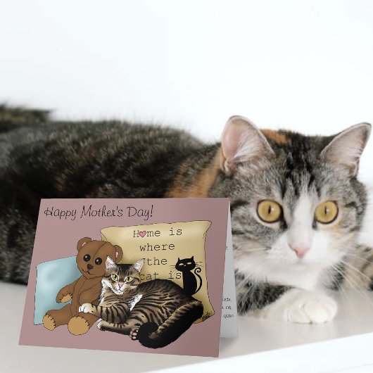 Knus Tabby Roze Moederdag Kaart