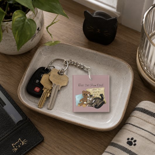 Knus Tabby Roze Moederdag Sleutelhanger