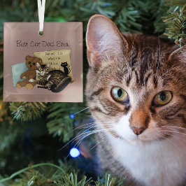 Knus Tabby Roze Vaderdag Glas Ornament