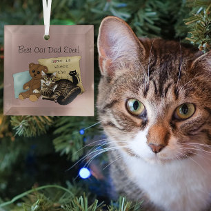 Knus Tabby Roze Vaderdag Glas Ornament