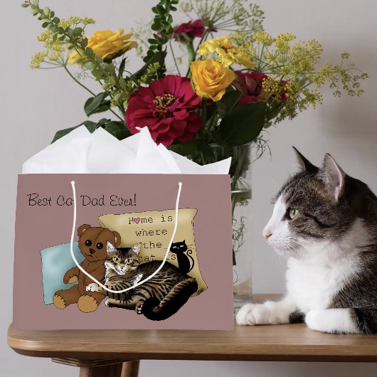 Knus Tabby Roze Vaderdag Groot Cadeauzakje