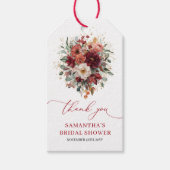 Knus terracotta bloem herfst bruidsfeest cadeaubij cadeaulabel (Voorkant)