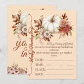 Knus Thanksgiving Pompoen Uitnodiging (Voorkant / Achterkant)