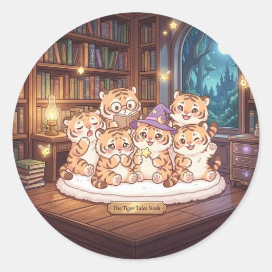 Knus Tijgerverhalen Bibliotheek Sticker (Voorkant)
