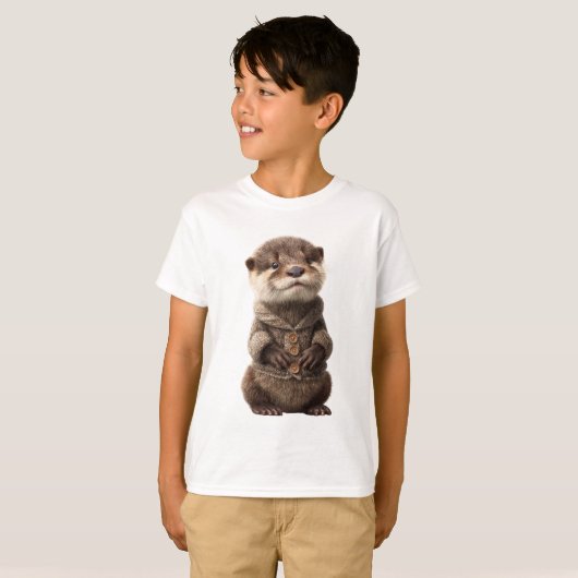 Knus Trui Baby Otter Kinderen T-shirt (Voorkant volledig)