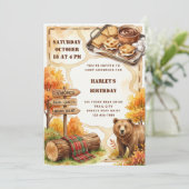 Knus Verjaardags Kampeerfeest S'mores Beer Kaart (Staand voorkant)