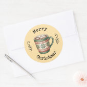 Knus Vintage Heet Cacaokerststicker Ronde Sticker (Envelop)