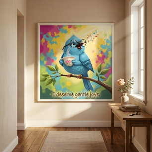 Knus Vogelmotief Glanzende Poster