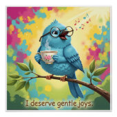 Knus Vogelmotief Glanzende Poster (Voorkant)