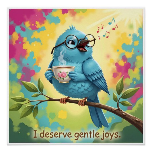 Knus Vogelmotief Glanzende Poster (Voorkant)
