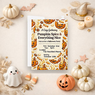 Knus Warm Bruin Pompoen Kruiden Halloween Kaart