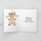 Knus Warm Kerstmis Schattig Gelukkig Gemberkoek Ko Kaart (Binnen)