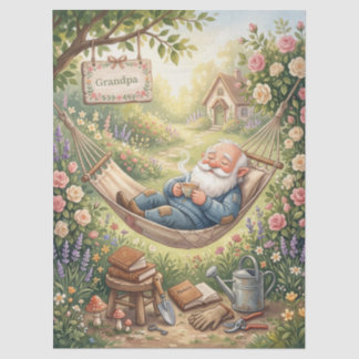 Knus watercolorillustratie van een slapende kabout tissuepapier