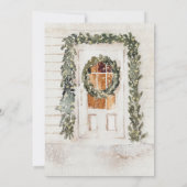 Knus Waterverf Kerst Dinnerparty Kaart (Achterkant)