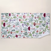 Knus waterverf paddenstoelenpatroon   strandlaken (Voorkant)