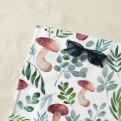 Knus waterverf paddenstoelenpatroon   strandlaken (In situ)