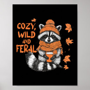 Knus Wilde En Verwilderde Grappige Wasbeer Thanksg Poster