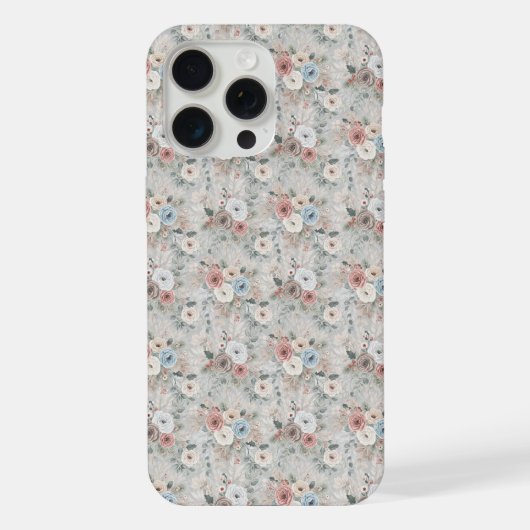 Knus Winter Bloemmotief iPhone Hoesje (Achterkant)