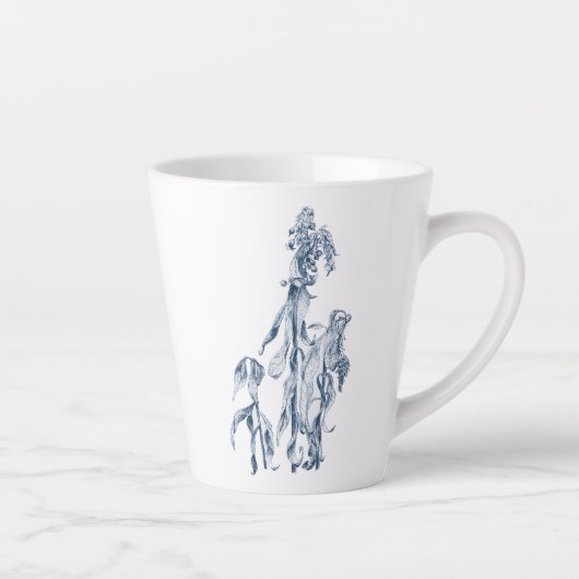 Knus winter botanische kunst latte mok (Rechts)