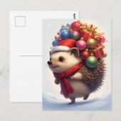 ❄️ Knus Winter Egeltje Vrolijkheid 🎄 Schattig Ker Briefkaart (Voorkant / Achterkant)
