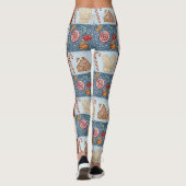 Knus winter patchwork Kerstmis Leggings (Achterkant)