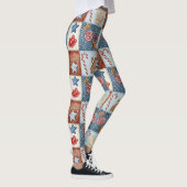 Knus winter patchwork Kerstmis Leggings (Rechts)