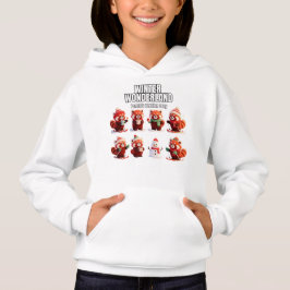 Knus winter rode panda rechthoekige kunstprint