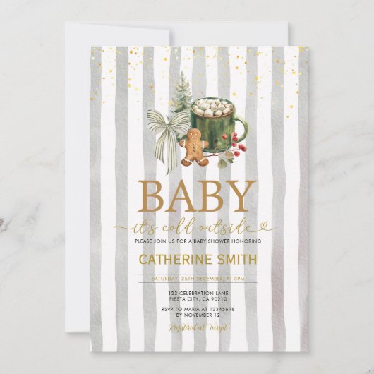 Knus Wintercocoaverjaardag Baby Shower Kaart (Voorkant)