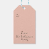 Knus Winterdorp Blush Roze Kerstmis Cadeaulabel (Achterkant)