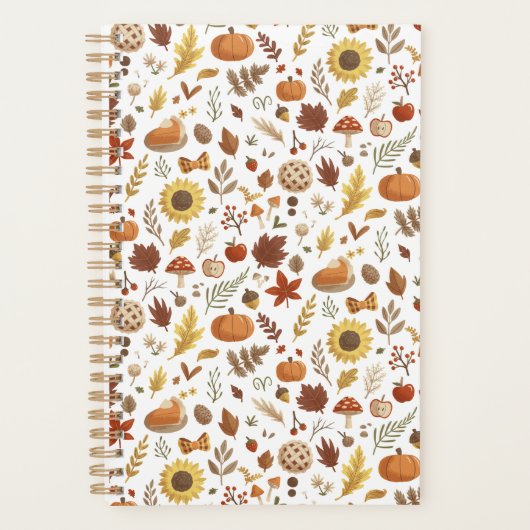 Knus Witte Herfst Oogst Thanksgiving Planner (Voorkant)